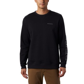 Columbia Sweater Heren, Logo Fleece Crew Big Zwart Grijs, 52TBEJPAW